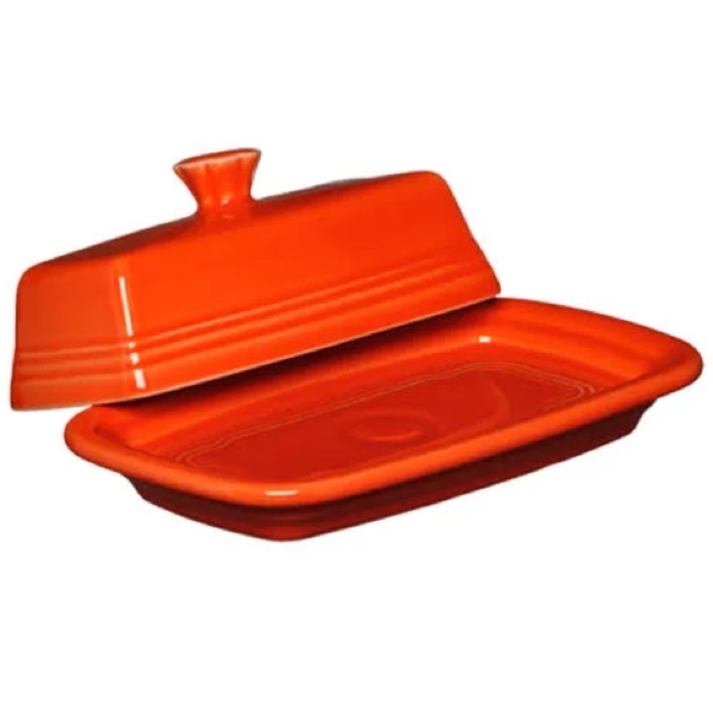 FIESTAWARE Butter Dish w/Lid~Persimmon Burnt Orange~ Homer Laughlin~HLC USA